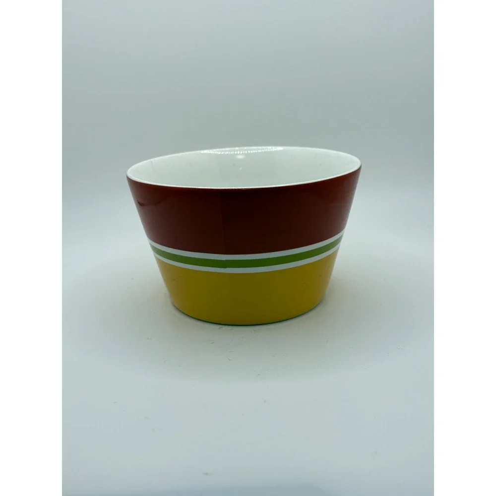 222 Fifth Cadiz Red‎ Yellow Stripes Fine China Small Bowl
